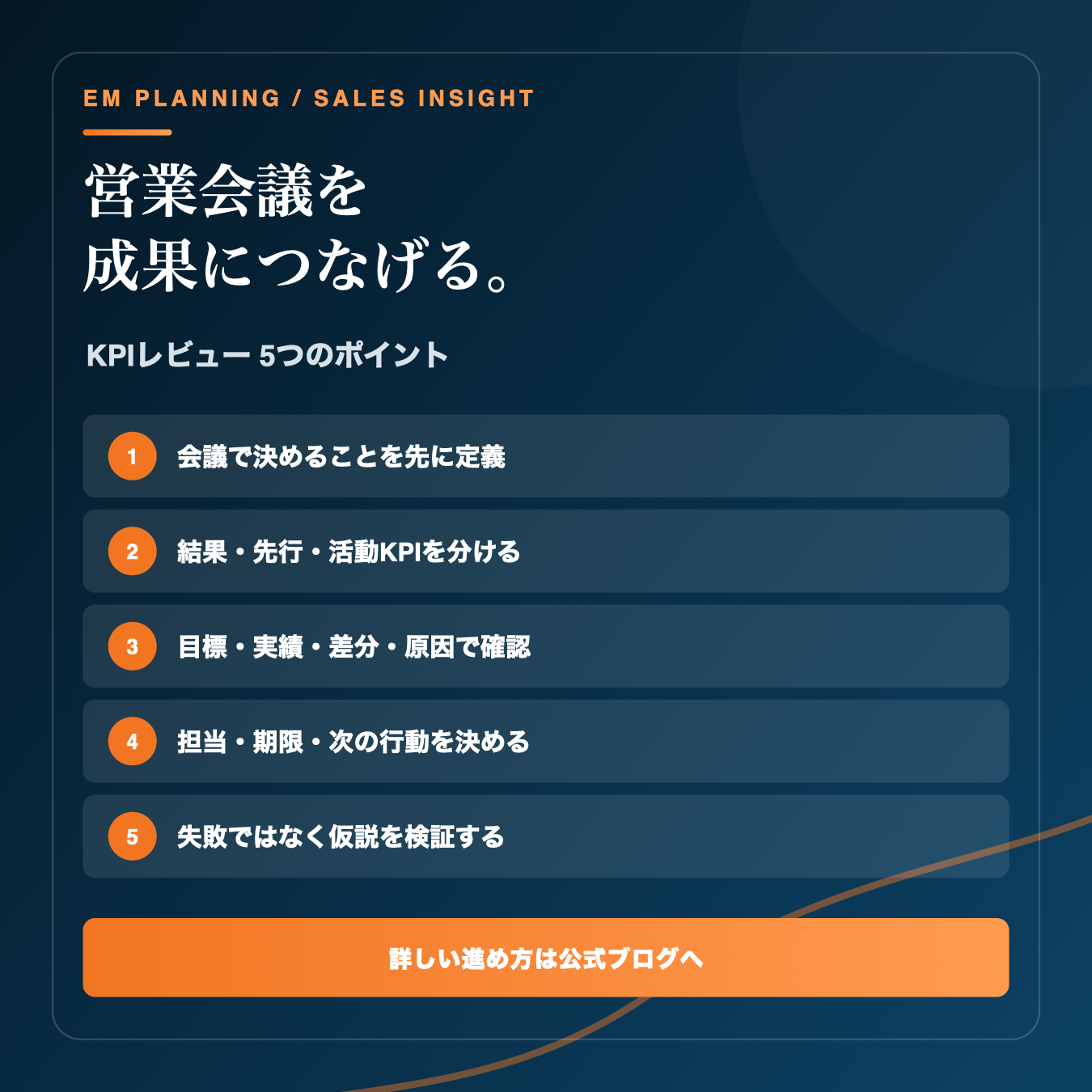 営業会議を成果につなげるKPIレビュー5つのポイント